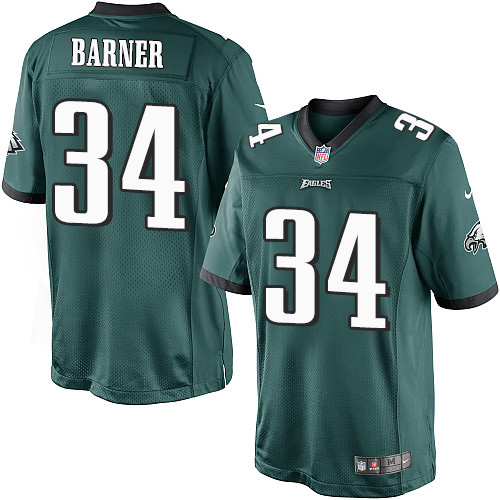 Men's Limited Kenjon Barner Nike Jersey Midnight Green Home - #34 NFL Philadelphia Eagles